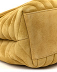 Suede Y Quilted Monogram Medium Loulou Chain Satchel Chartreuse
