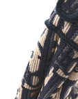 Oblique Embroidered Saddle Bag Blue
