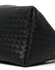 Calfskin Intrecciato Large Pinacoteca Reversible Tote Black