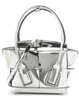 Mirror Laminated Nappa Maxi Intrecciato Mini Arco  Silver