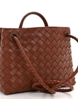 Nappa Intrecciato Small Andiamo Shoulder Bag Sapele