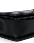 Calfskin Quilted New Medium Boy Flap Black