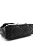Goatskin Quilted Large CHNL 19 Flap Black