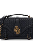 French Calfskin Intrecciato City Knot Bag Sapphire