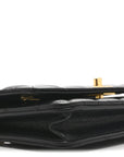 Shiny Lambskin Quilted Dynasty Wallet On Chain WOC Black
