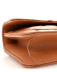 Lambskin Quilted Preppy Satchel Wallet On Chain WOC Brown