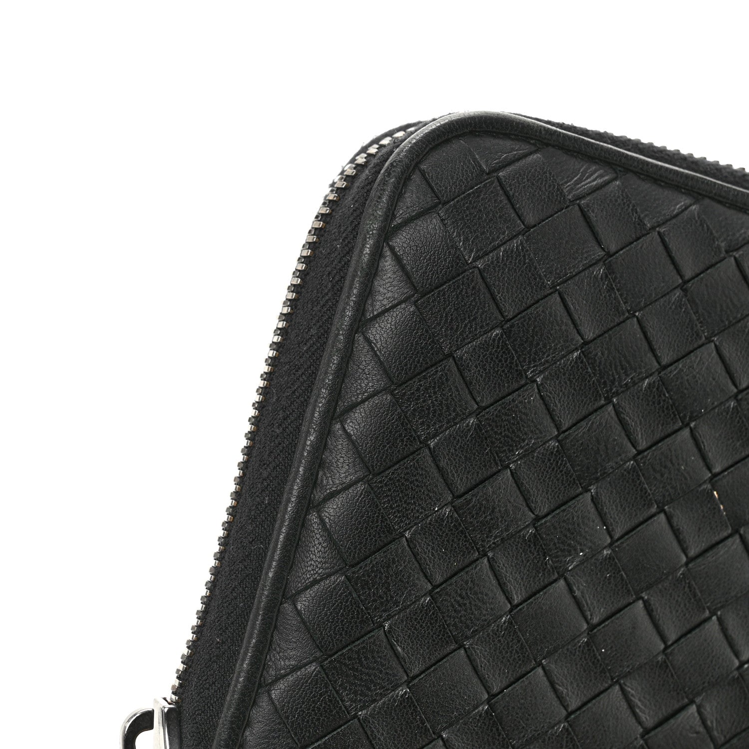 Nappa Intrecciato Zip Around Wallet Black
