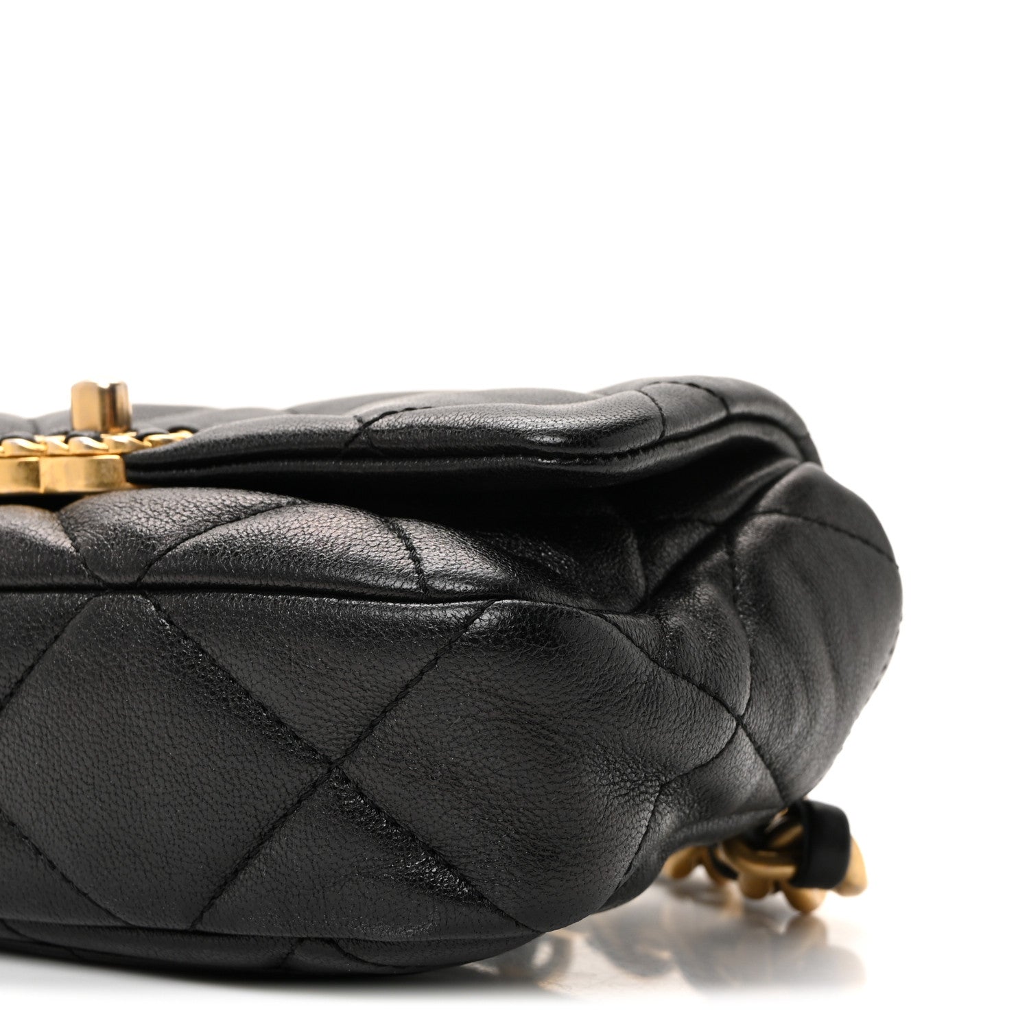 Goatskin Quilted CHNL 19 Waist Bag Black