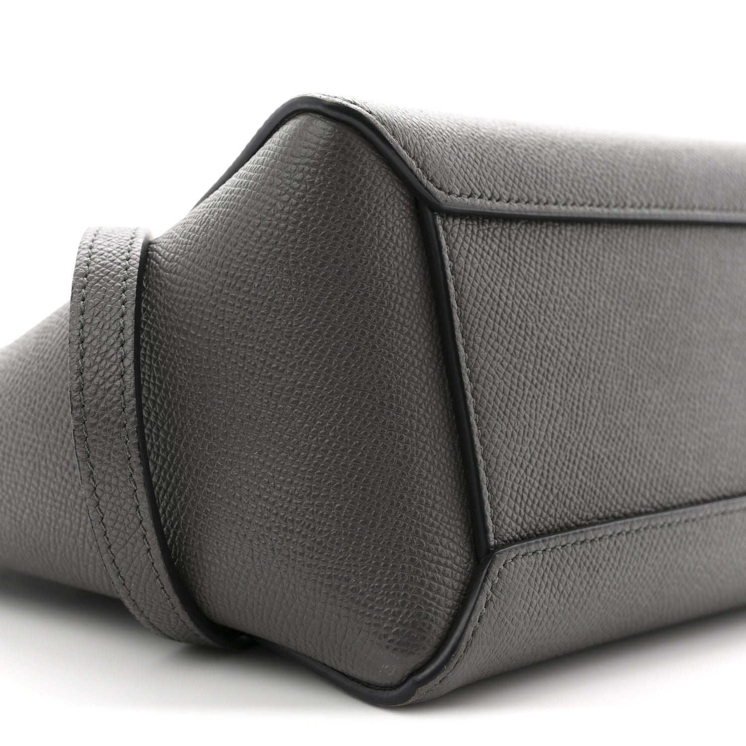 Grained Calfskin Nano Belt Bag Grey