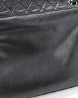 Lambskin Quilted Chain Mail Shoulder Bag Black