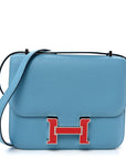 Epsom Enamel Constance 18 Bleu Du Nord Rouge de Coeur