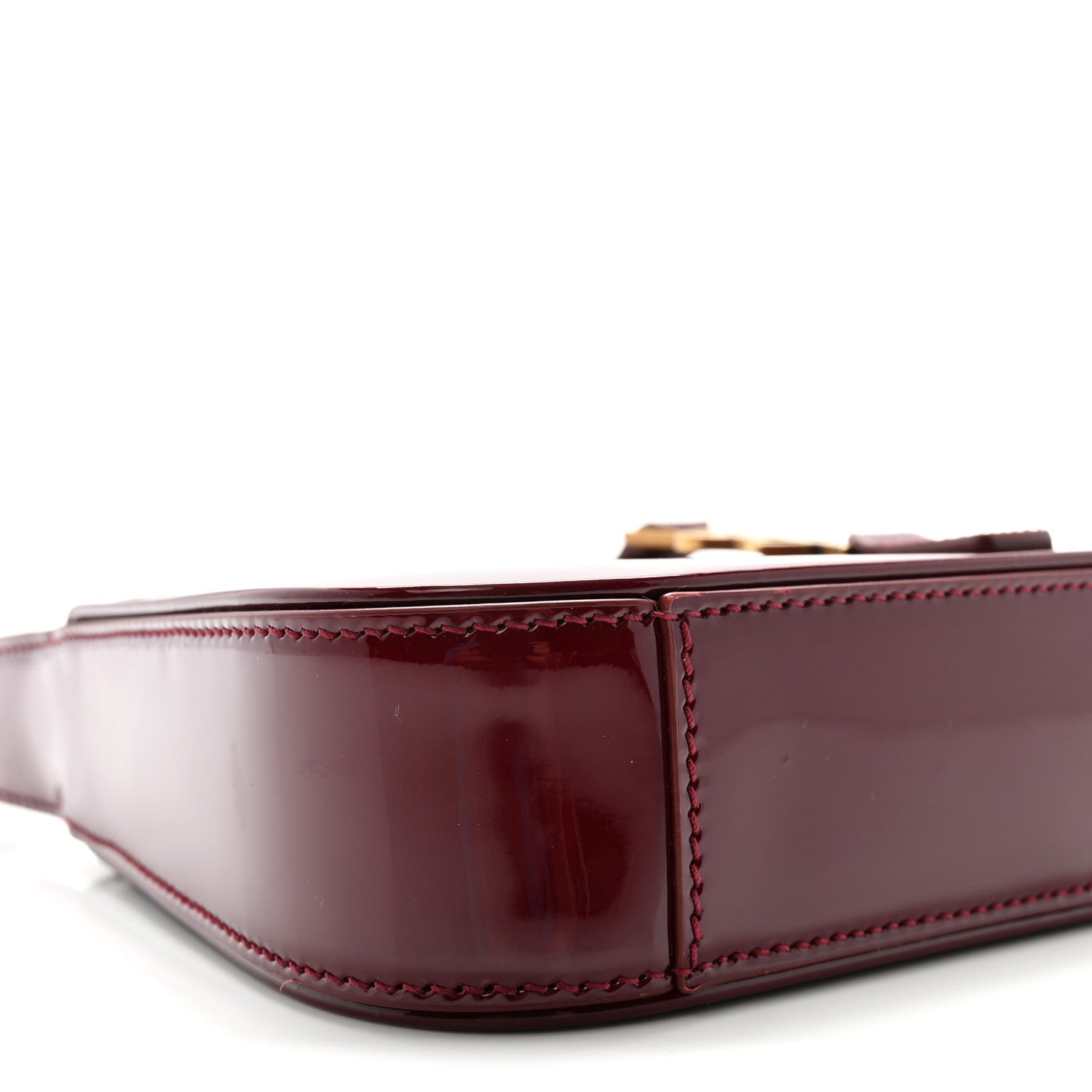 Patent Calfskin Le 5 A 7 Mini Hobo Red Grenat