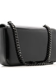 Shiny Calfskin Triomphe Chain Bag Black