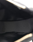Velvet Effect Nylon Shiny Crumpled Calfskin Coco Neige Quilted Clutch With Chain Black