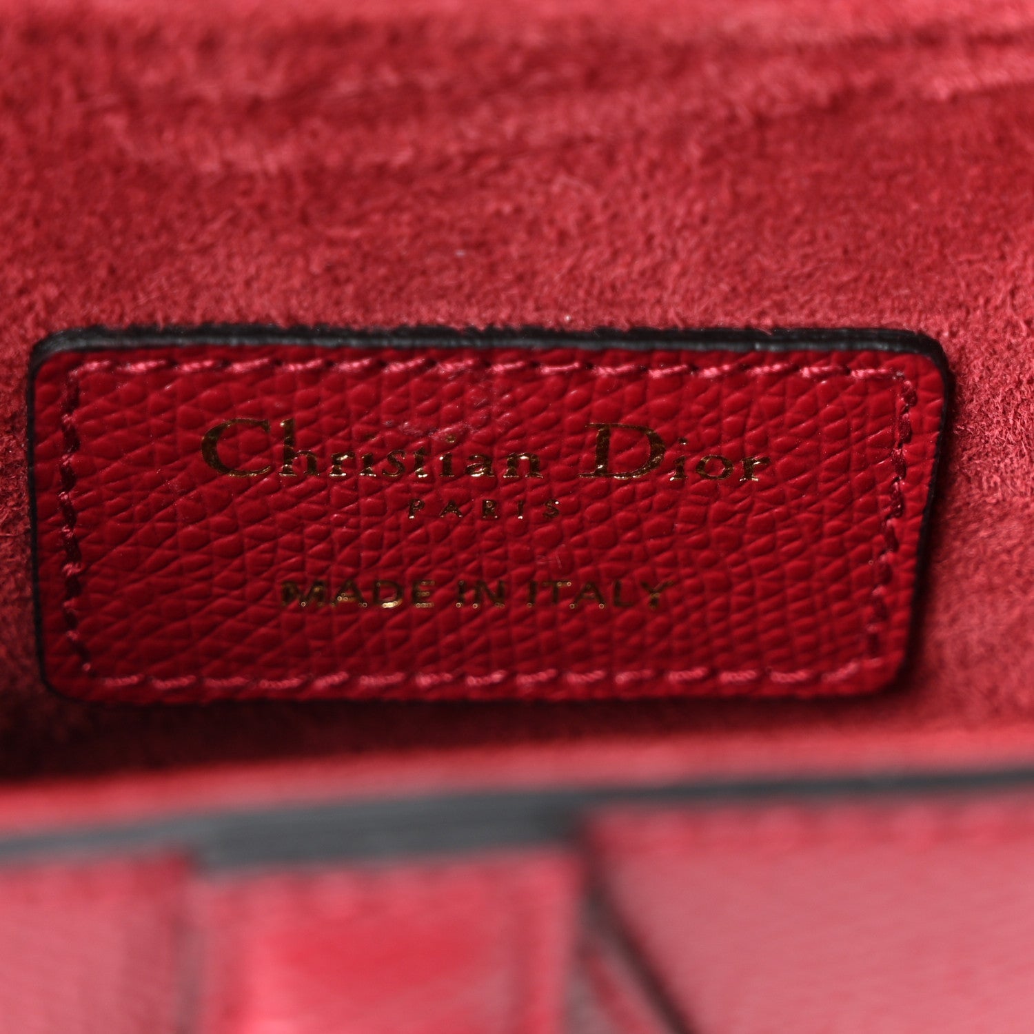 Grained Calfskin Mini Saddle Bag Red