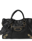 Chevre Gold Metallic Edge Hardware City Black