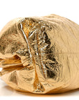 Metallic Crinkled Lambskin The Pouch Oversized Clutch Oro