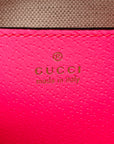 GG Supreme Monogram Textured Dollar Calfskin Web Ophidia Small Crossbody Bag Beige Ebony Fuchsia