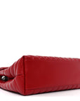 Calfskin Y Quilted Monogram Medium Loulou Chain Satchel Red