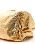 Metallic Crinkled Lambskin The Pouch Oversized Clutch Oro