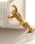 Calfskin Crocodile Embossed Le Chiquito Long White