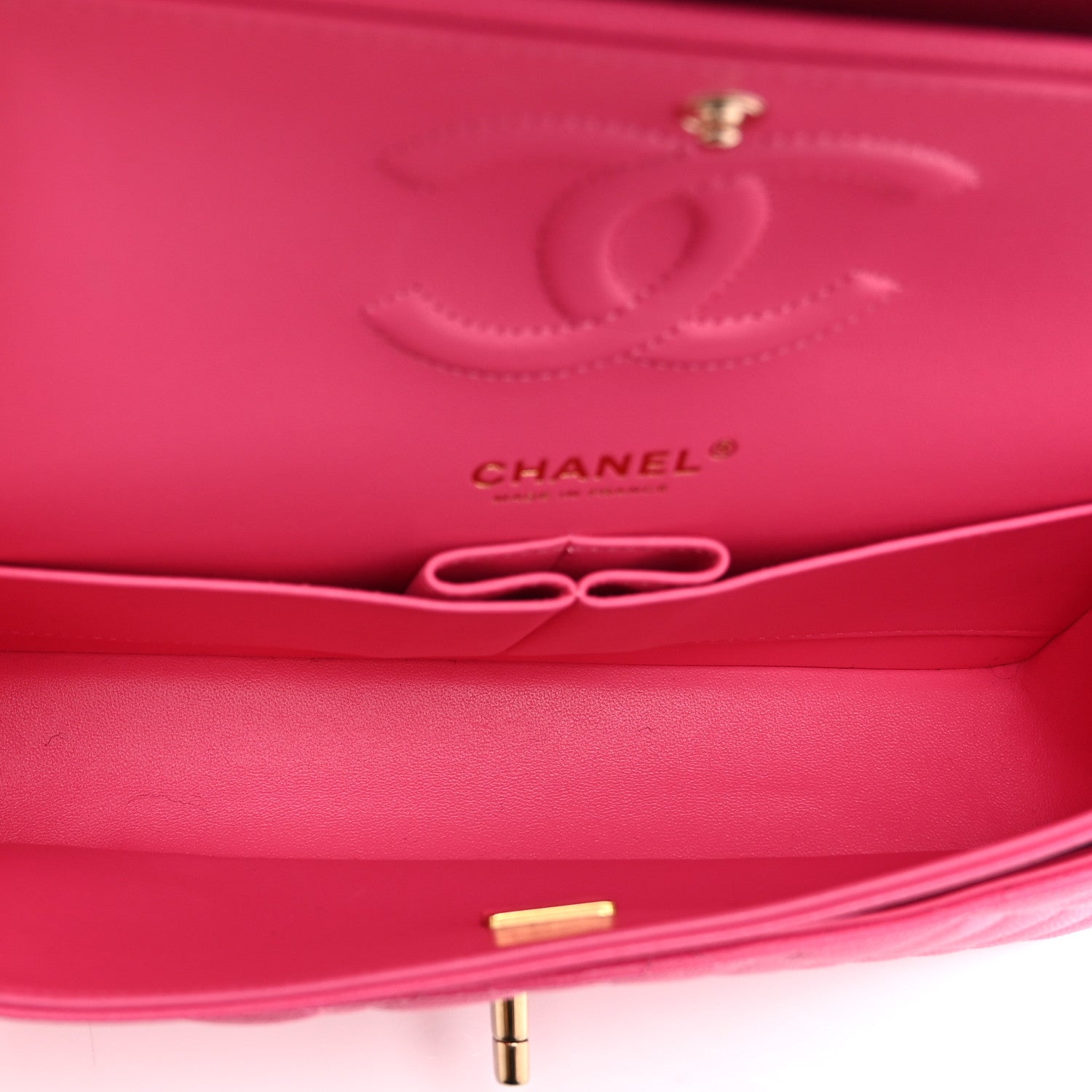 Caviar Quilted Medium Double Flap Pink