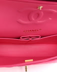 Caviar Quilted Medium Double Flap Pink