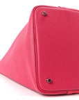Taurillon Clemence Casaque Picotin Lock 22 MM Rose Extreme Rose Mexico Rouge De Coeur