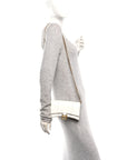 Shiny Box Calfskin Hourglass Chain Bag White