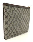 GG Supreme Monogram Large Ophidia Pouch Clutch Brown