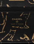 Calfskin Quilted Graffiti Pyramid Wallet On Chain WOC Black