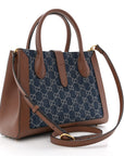 New Denim GG Monogram Dollar Calfskin Medium Jackie 1961 Tote Blue Tea Cuir Epilog