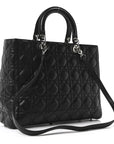 Lambskin Cannage Large Lady D1OR Black