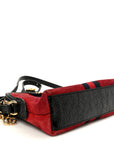 Suede Patent Web GG Small Ophidia Dome Shoulder Bag Hibiscus Red