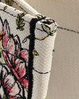 Canvas Embroidered Large D-Constellation Book Tote Latte Multicolor
