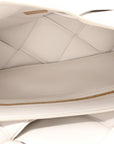 Nappa Intreccio Padded Top Handle Shoulder Bag White