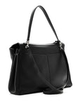 Natural Smooth Calfskin Medium Rodeo Top Handle Handbag Black