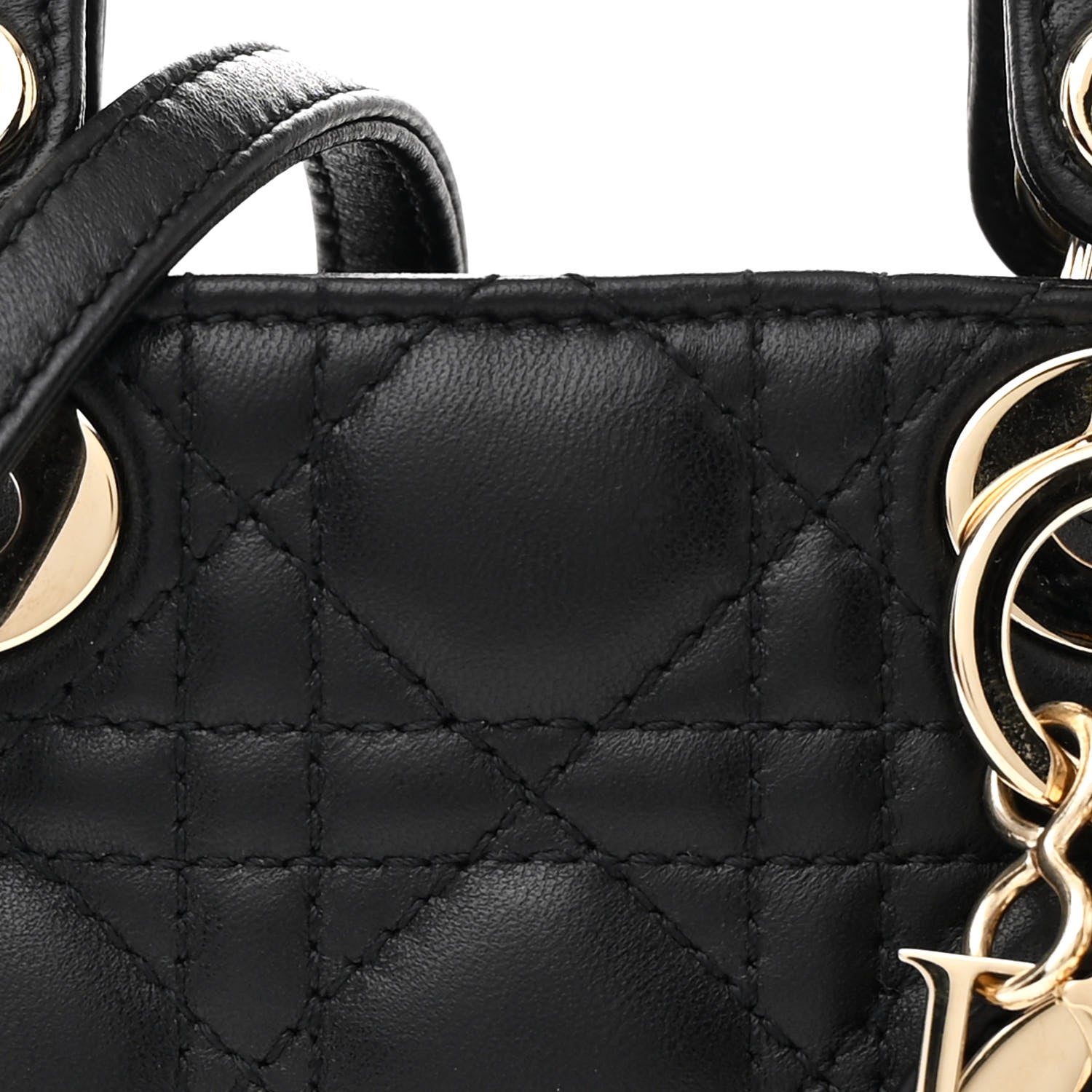 Lambskin Cannage Micro Lady D1OR Black