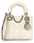 Lambskin Cannage Mini Lady D1OR White