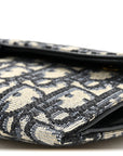 Oblique Saddle Chain Long Wallet Blue