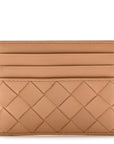 Nappa Intrecciato Card Holder Almond