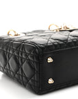 Lambskin Cannage Small Lucky Badges My Lady D1OR Black