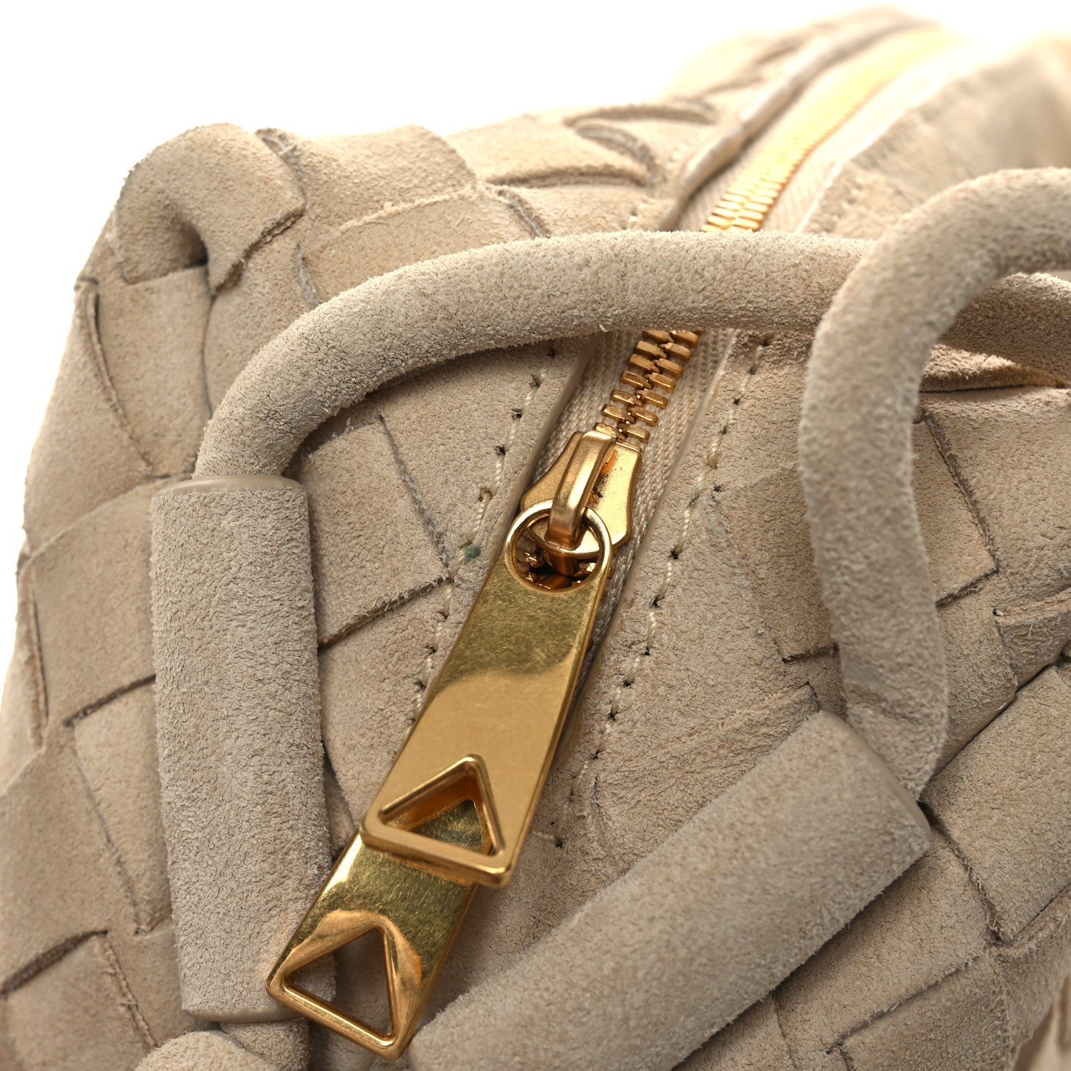Suede Intrecciato Small Loop Camera Bag Sand