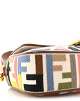 Canvas Ricamo Vitello King FF Multicolor Embroidered Baguette Grezzo Multicolor Gianduia