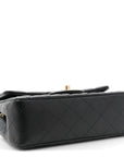 Lambskin Quilted Mini Rectangular Flap Black