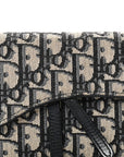 Oblique Saddle Chain Long Wallet Blue