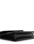 Grain De Poudre Matelasse Chevron Monogram Envelope Chain Wallet Black