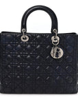 Lambskin Cannage Large Lady D1OR Royal Blue