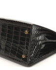 Shiny Alligator Kelly Sellier 32 Havane
