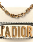 Grained Calfskin Mini J'AD1OR Chain Flap Bag Latte